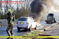 Tiel - Autobrand op de Provincialeweg N834